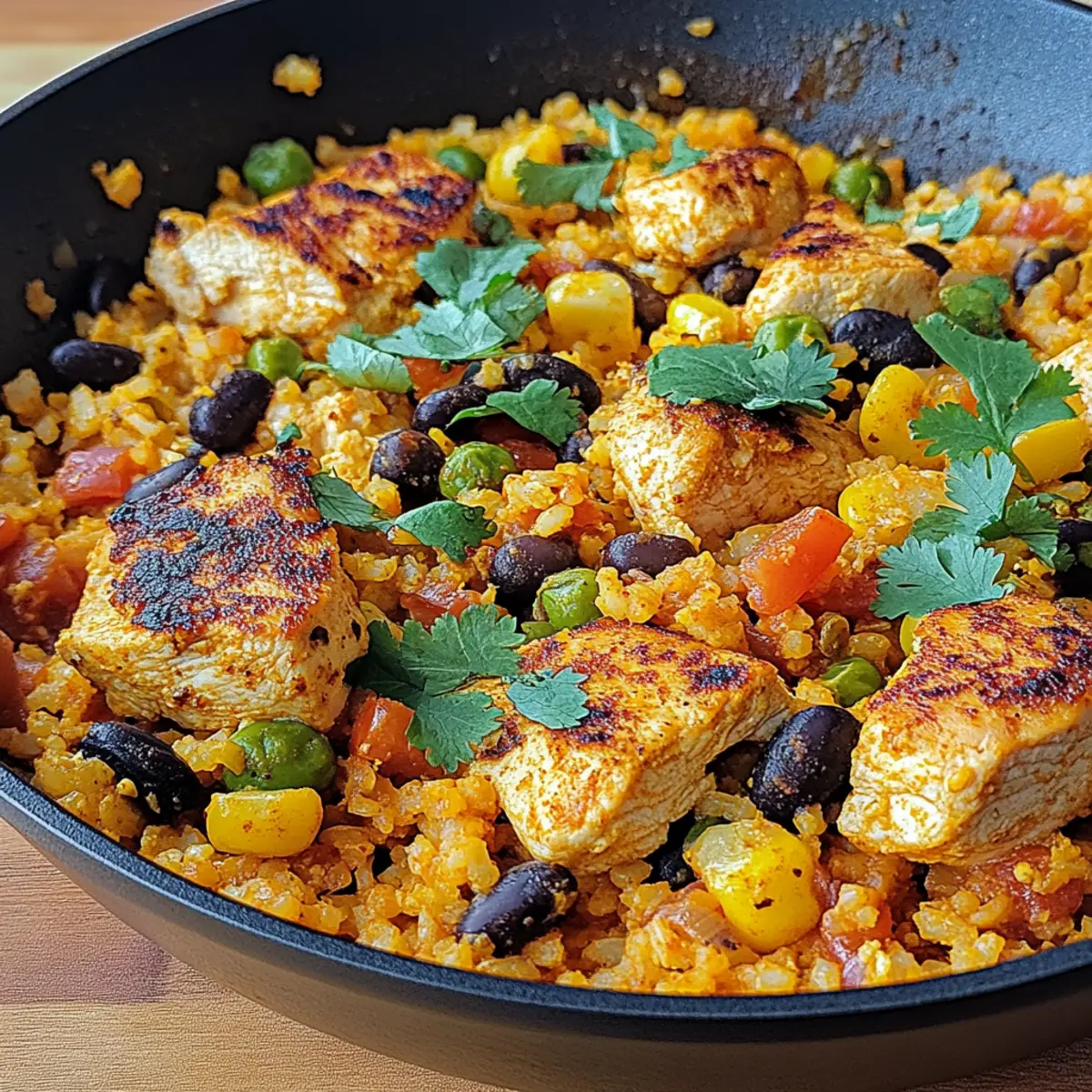 Mexican Chicken Cauliflower Rice Skillet