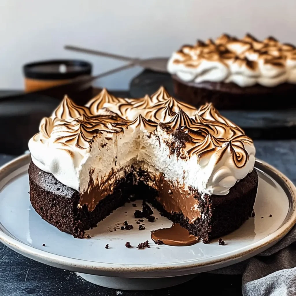 Chocolate Meringue Brownie Cake