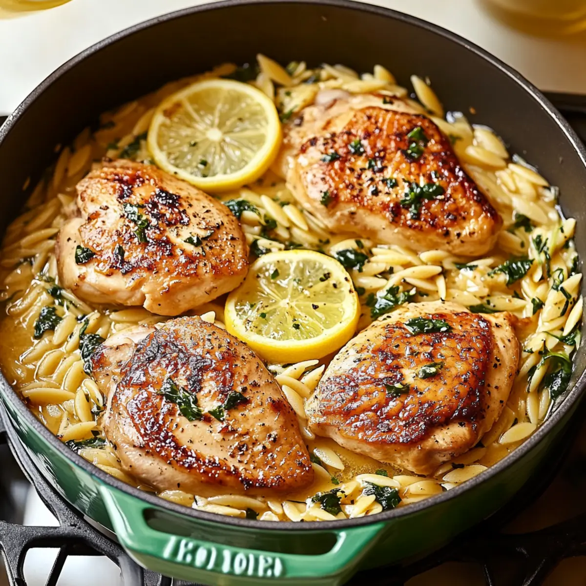 One Pot Lemon Chicken and Orzo