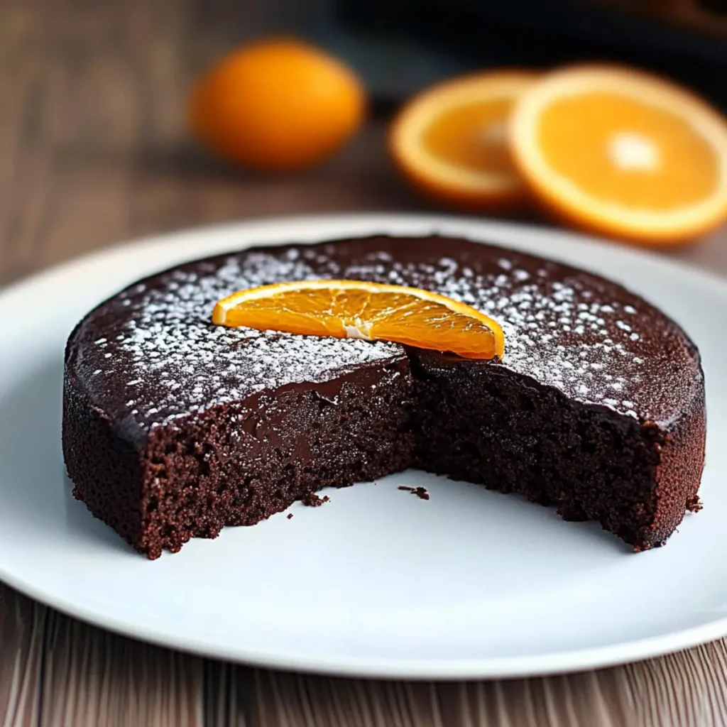 Almost Flourless Chocolate-Orange Cake