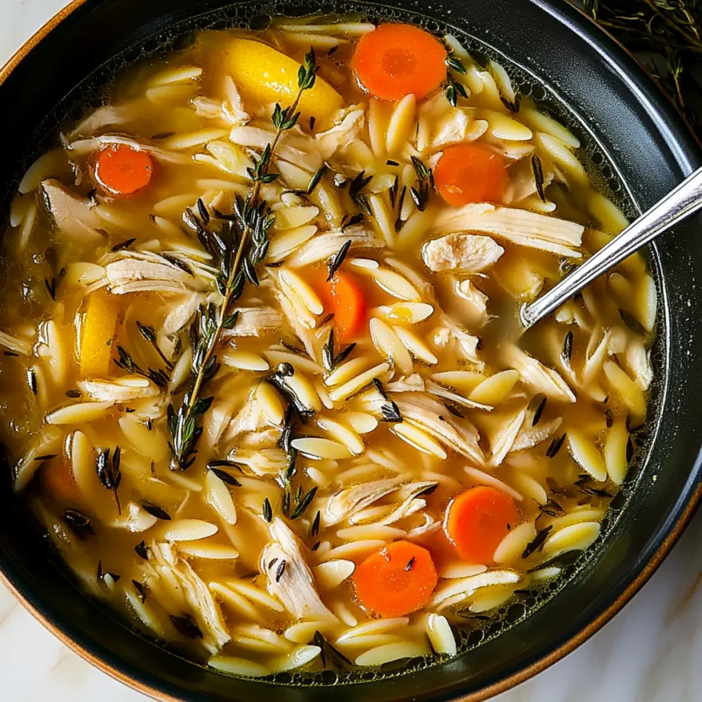 Lemon Chicken Orzo Soup