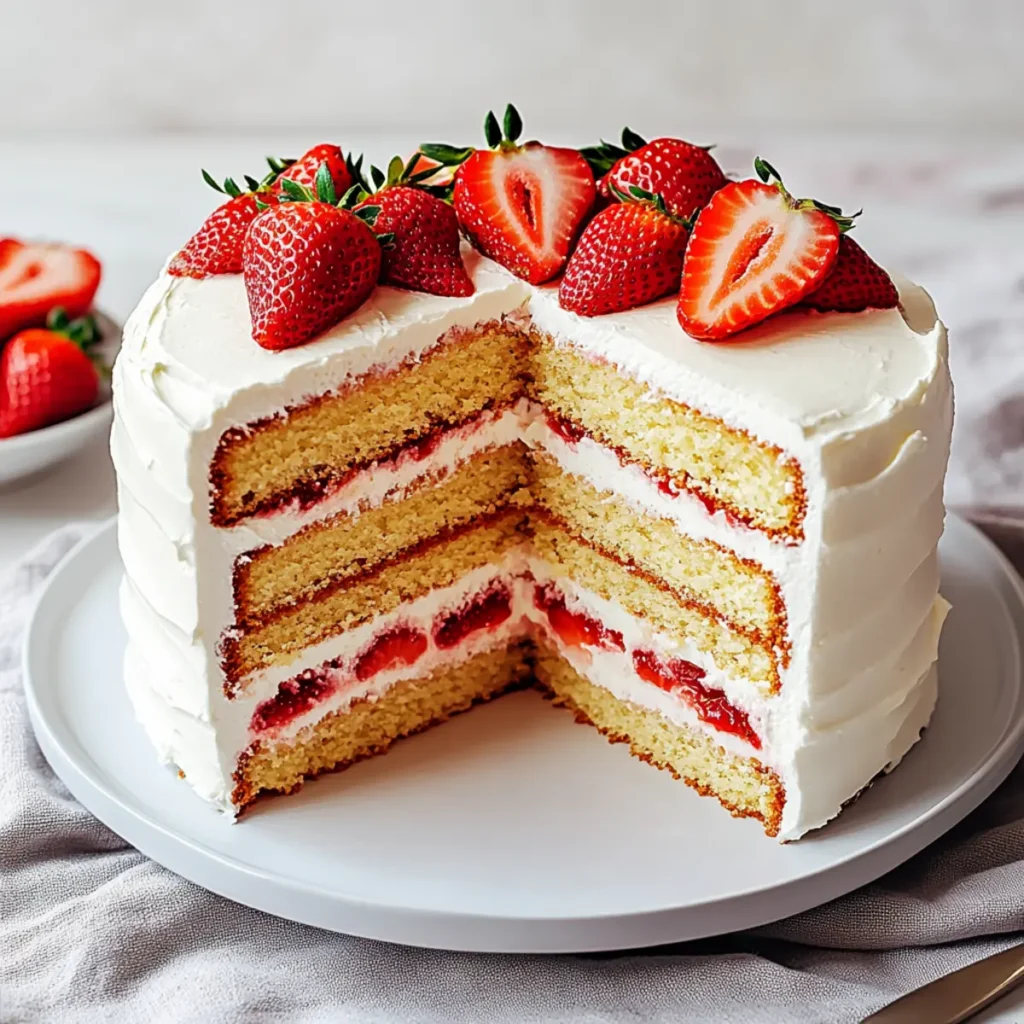 Strawberry Vanilla Layer Cake with Chantilly Mascarpone