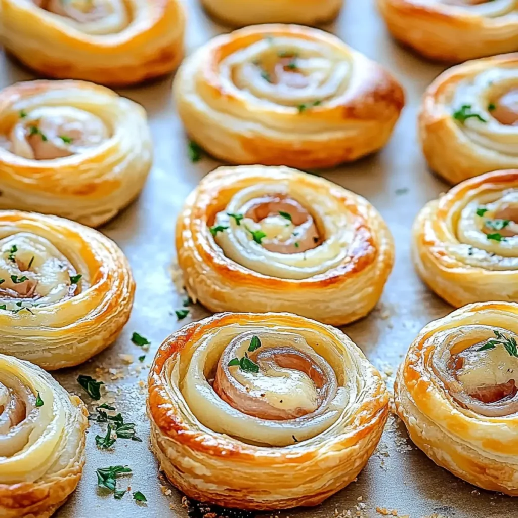 Prosciutto and Cheese Puff Pastry Pinwheels