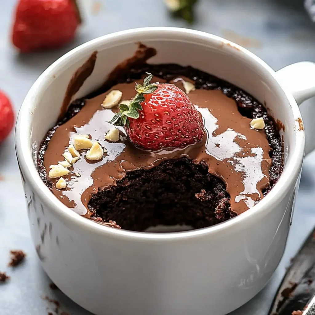 VALENTINE’S DAY Flourless Nutella Mug Cake