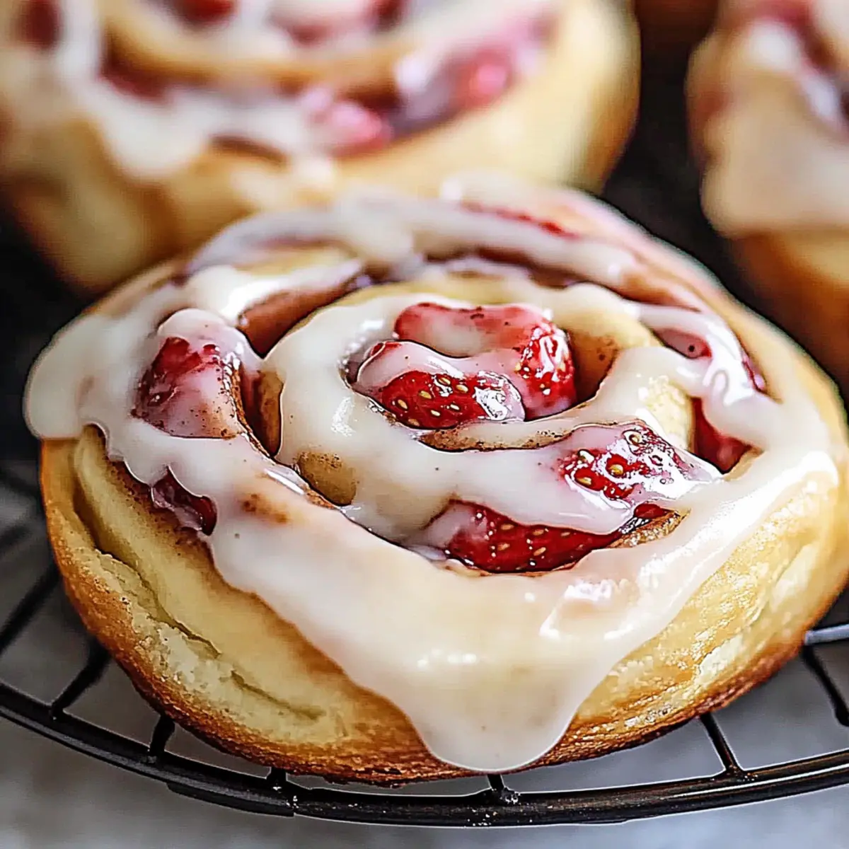 Strawberry Cinnamon Rolls With Cream Cheese Frosting