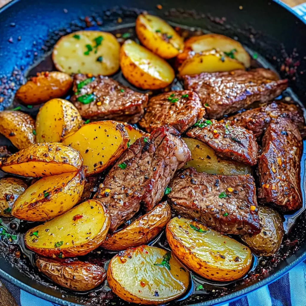 Garlic Butter Steak and Potatoes Skillet