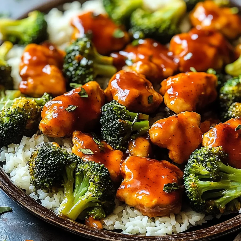 Sheet Pan Honey Buffalo Chicken with Broccoli