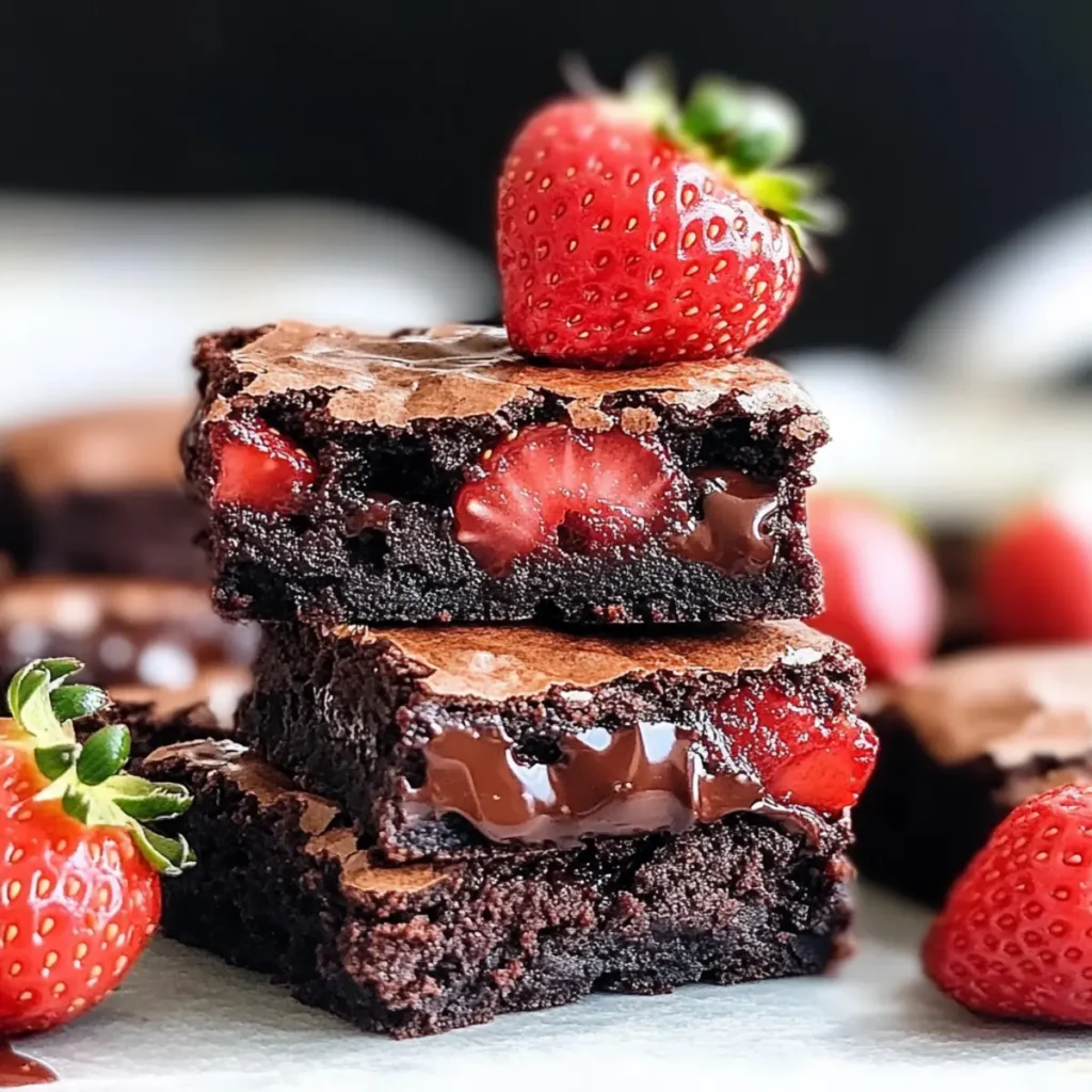 Chocolate Covered Strawberry Brownies