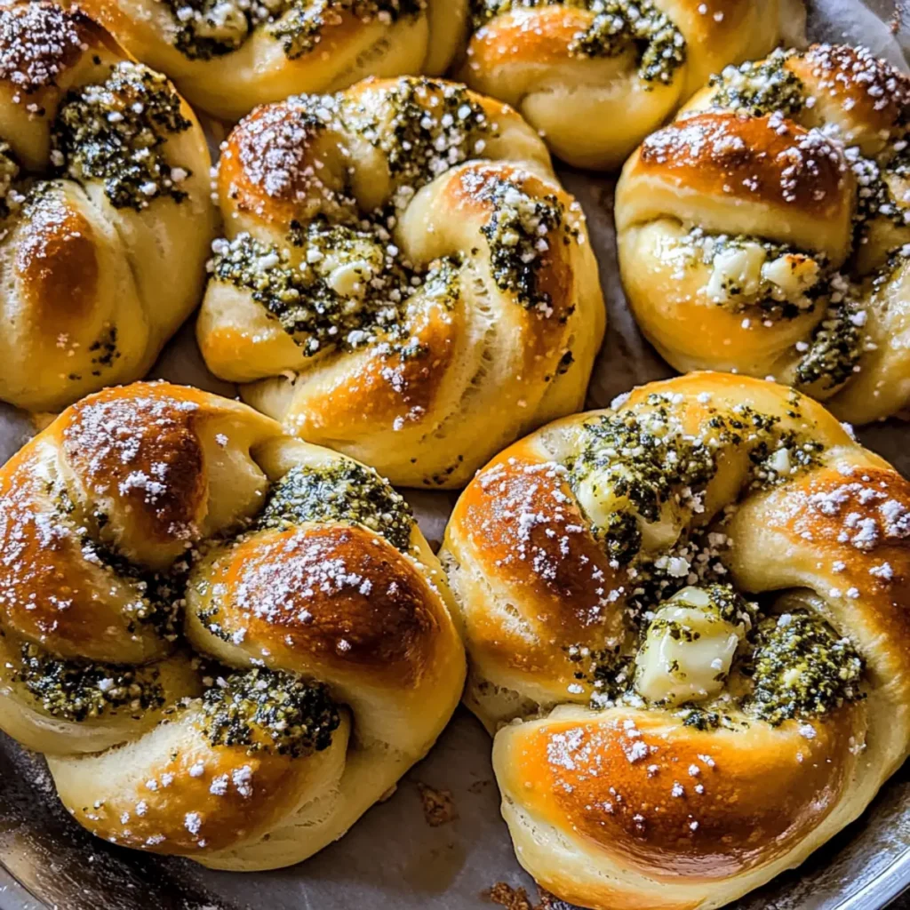 Pesto Garlic Butter Soft Pretzel Knots