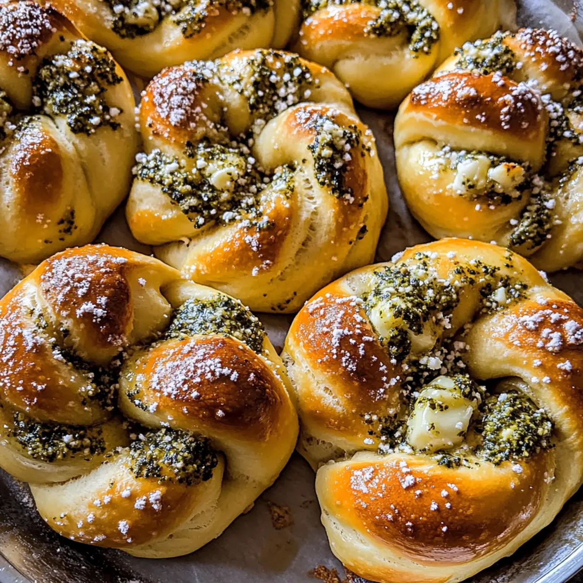Pesto Garlic Butter Soft Pretzel Knots