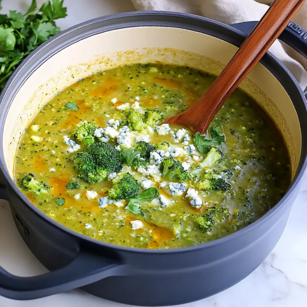 Broccoli, Zucchini, and Blue Cheese Soup