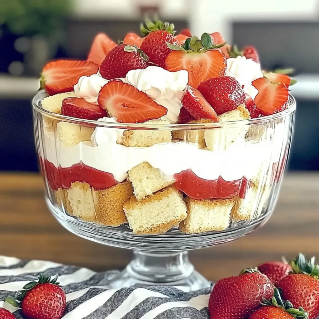 Easy Strawberry Trifle with Pound Cake