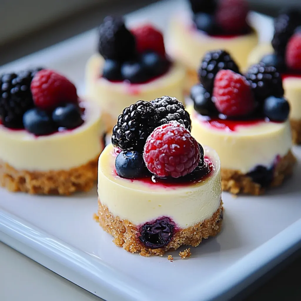 One-Bite Berry Mini Cheesecakes