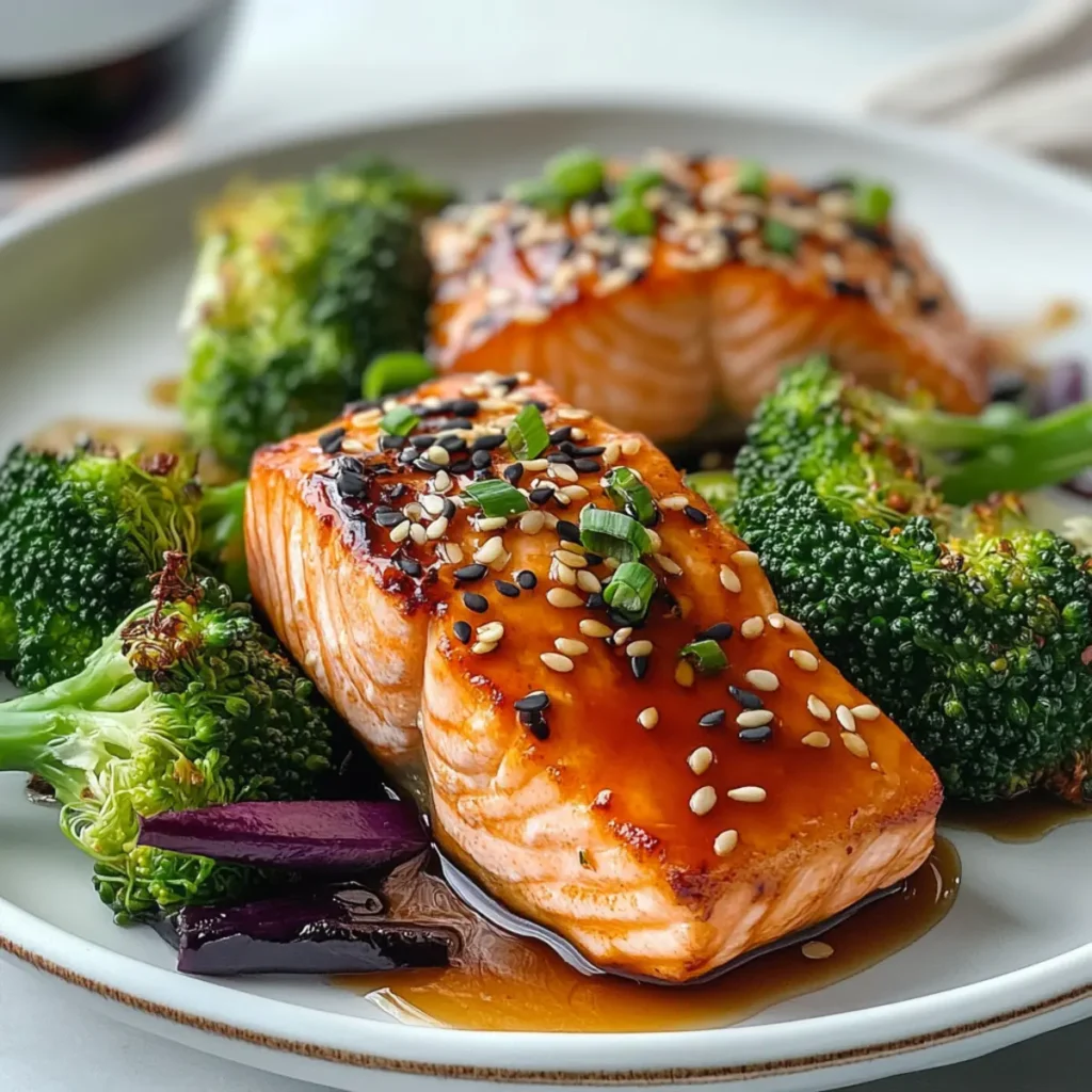 Sesame Salmon Purple Broccoli