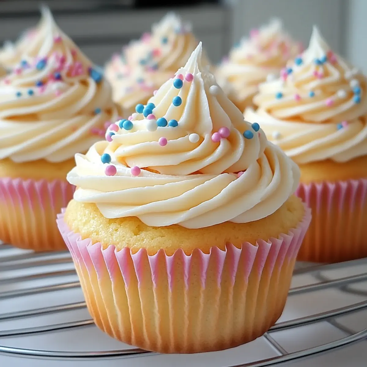Pastel Vanilla Cupcakes