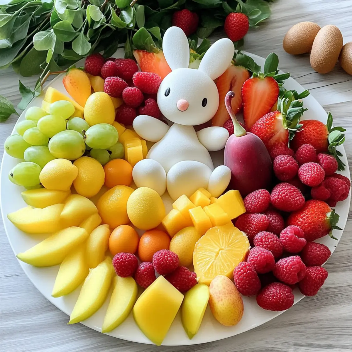 Easter Bunny Fruit Platter (Simple Shapes)