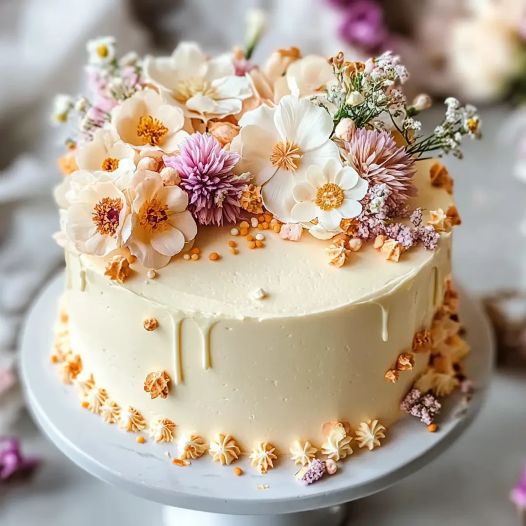 Vanilla Floral Cake